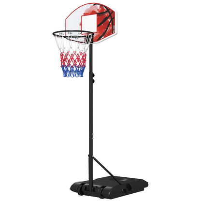 SPORTNOW Basketball Hoop with Stand, 179-209 cm Adjustable Height Basketball Stand with Wheels, Basketball System Base, Outdoor, Steel, Multicolored