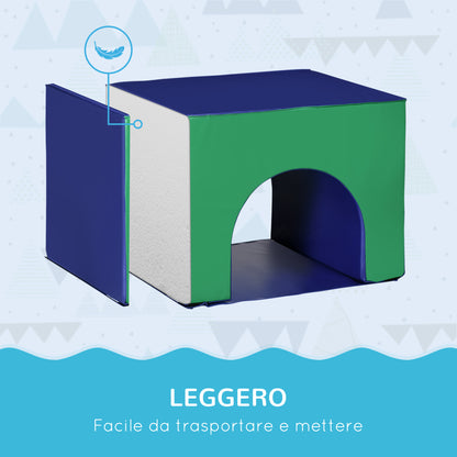 Kids Playset 12-36 Months with 7 Blocks of Various Shapes, Soft PU and EPE Construction, 170x130x40 cm, Multicolored