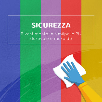 Kids Playset 12-36 Months with 7 Blocks of Various Shapes, Soft PU and EPE Construction, 170x130x40 cm, Multicolored