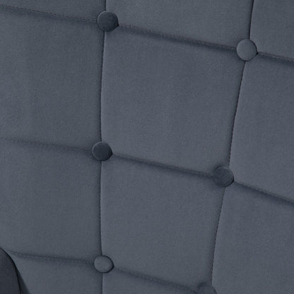 Wingback Chair with Footstool Armchair Lounge Chair with Velvet Look, Modern Recliner Chair, Upholstered Reading Chair for Living Room, Bedroom, Dark Gray