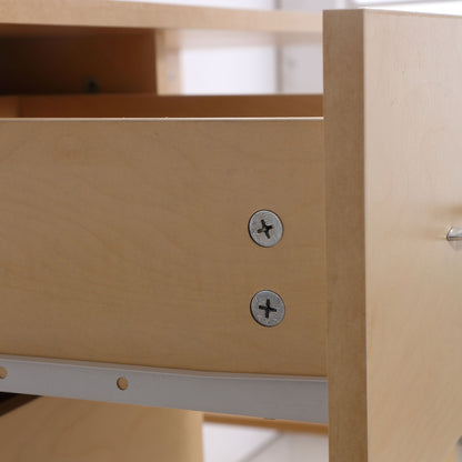 Desk with Storage, Computer Table 120 x 50 cm, Computer Desk with Shelves and Drawers, for Small Spaces, Bedroom, Light Wood Look