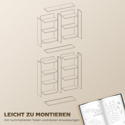 Media Shelf for CDs, DVDs & Blu-rays – Holds up to 640 CDs / 360 DVDs / 430 Blu-rays, Adjustable Shelves, Natural Wood Finish (31 x 9.4 x 68.9 in)