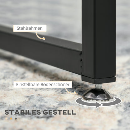 2-Piece Glass Coffee Table Set Side Table, Glass Top Coffee Table, Nesting Table, Living Room Table, Glass Table for Bedroom, Living Room Black