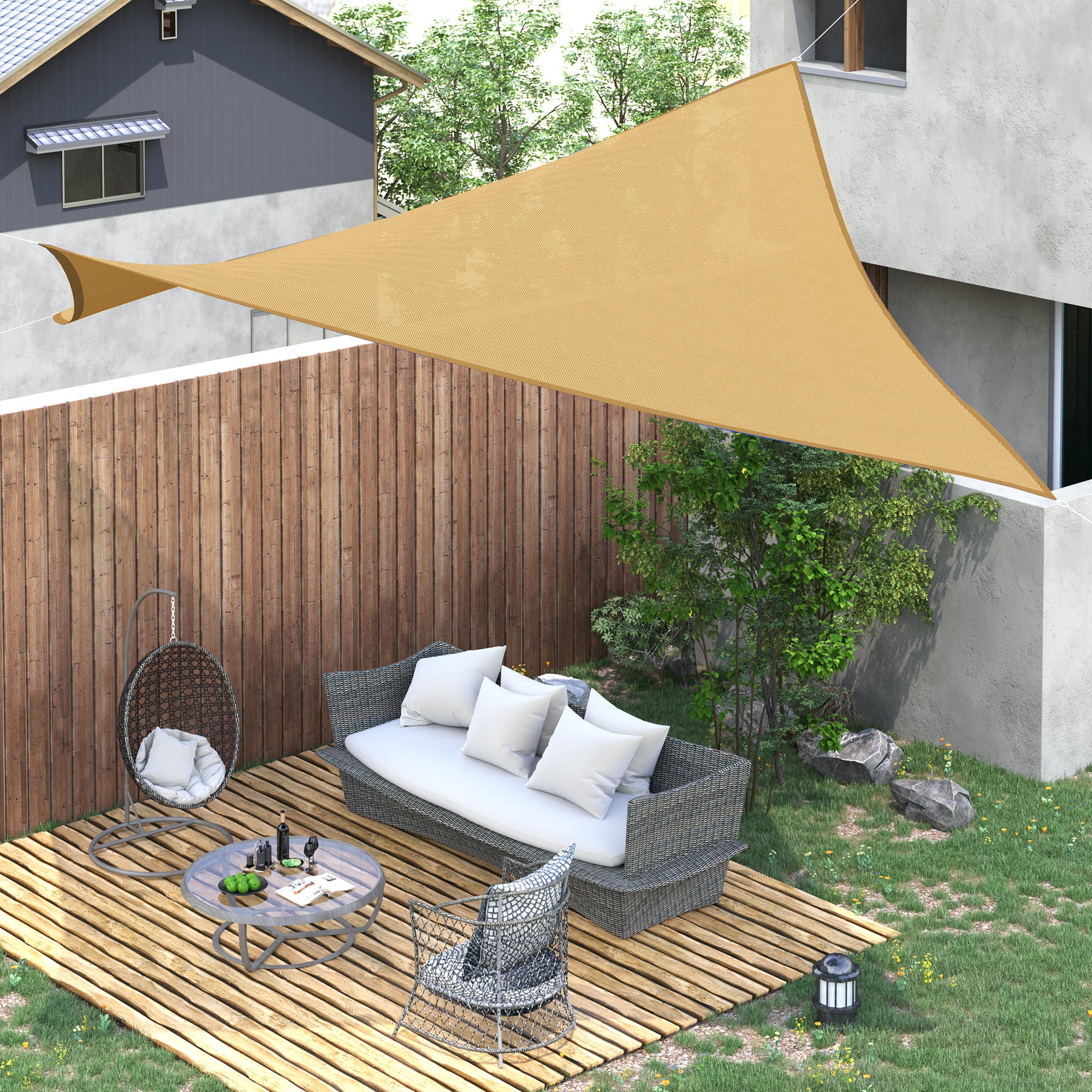 - Square sail canopy (various sizes and colors), size 3x3m, sand color