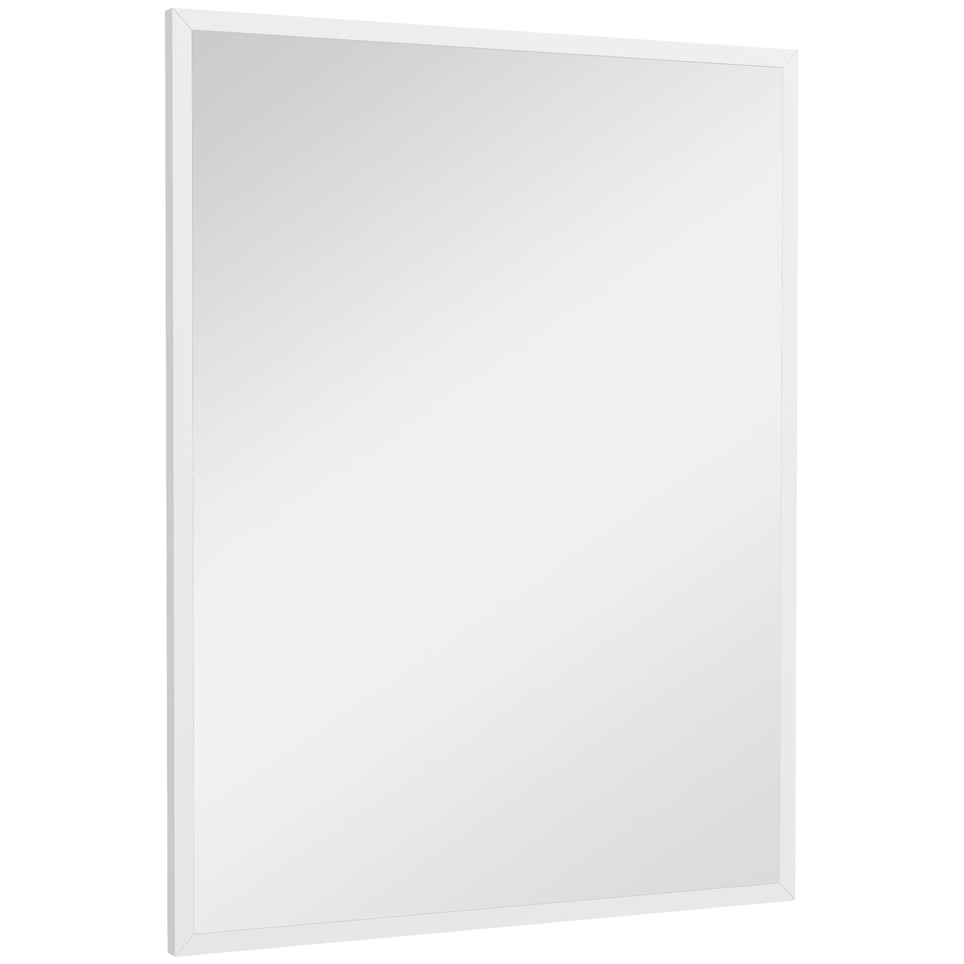 Rectangular Mirror Bathroom Mirror 70x90 cm Decorative Wall Mirror for Living Room Entryway Hallway Horizontal or Vertical White