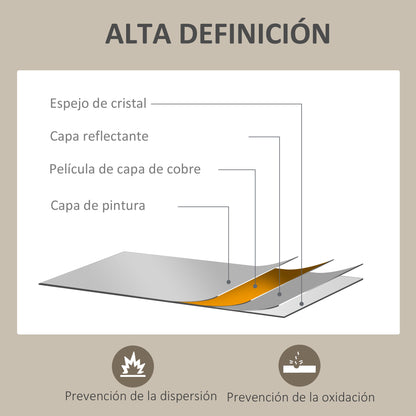 Rectangular Mirror Bathroom Mirror 70x90 cm Decorative Wall Mirror for Living Room Entryway Hallway Horizontal or Vertical White