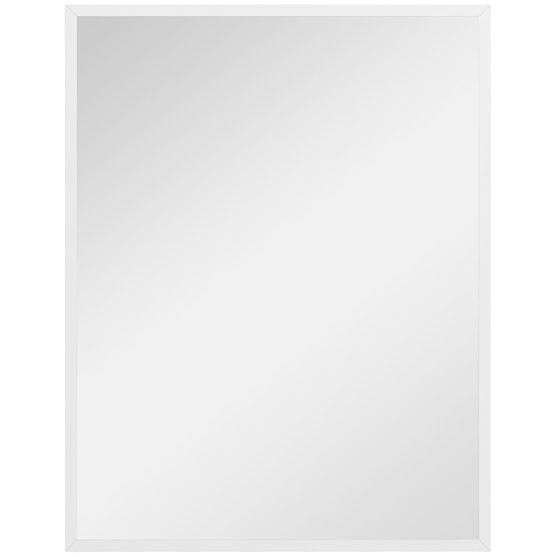 Rectangular Mirror Bathroom Mirror 70x90 cm Decorative Wall Mirror for Living Room Entryway Hallway Horizontal or Vertical White