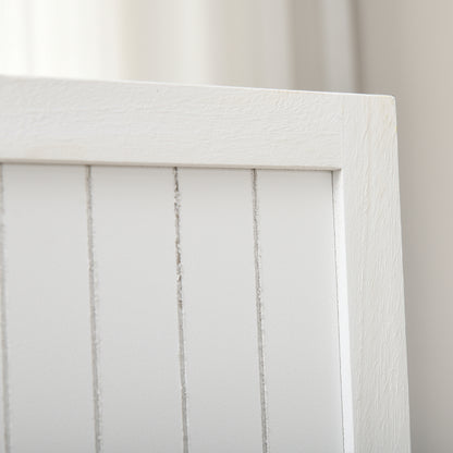 Wooden Room Divider Interior Partition Foldable 4 Panels Wood 160 x 170 cm White