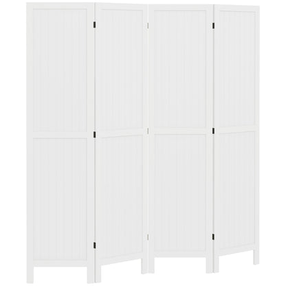 Wooden Room Divider Interior Partition Foldable 4 Panels Wood 160 x 170 cm White