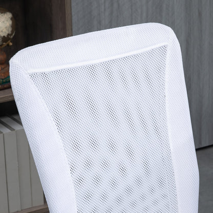 Ergonomic Office Chair Adjustable Height Manager Chair 360° Swivel White Mesh Upholstery