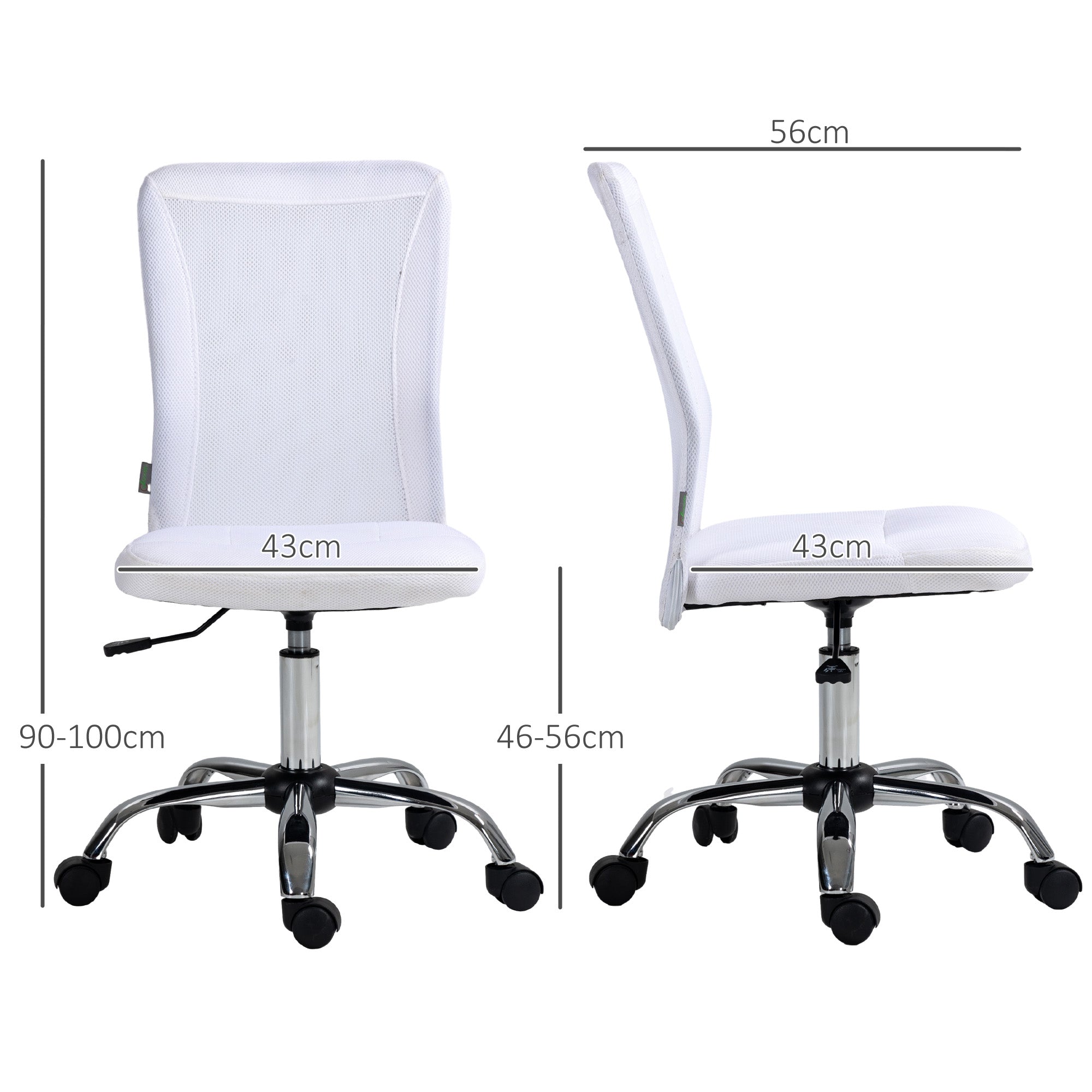 Ergonomic Office Chair Adjustable Height Manager Chair 360° Swivel White Mesh Upholstery