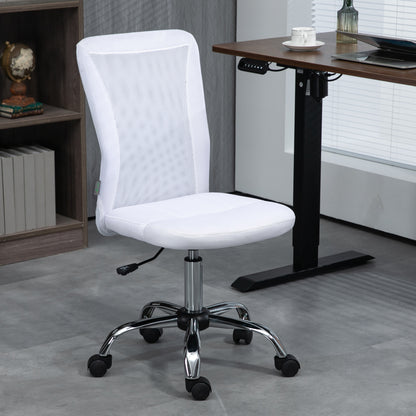 Ergonomic Office Chair Adjustable Height Manager Chair 360° Swivel White Mesh Upholstery
