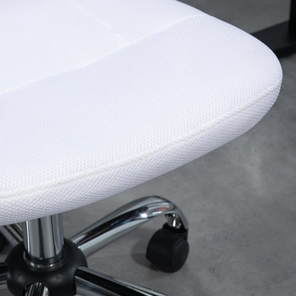 Ergonomic Office Chair Adjustable Height Manager Chair 360° Swivel White Mesh Upholstery