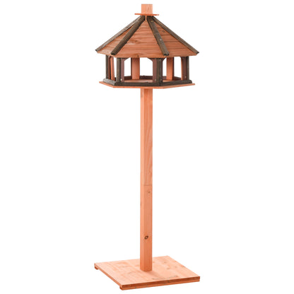 Birdhouse with Stand Weatherproof Bird Feeder House with Weatherproof Roof Wooden Bird Feeder for Wild Birds Ø52 x 130H cm Natural