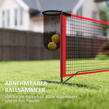 SPORTNOW Pickleball Net Portable Set 6.7m Pickleball System with Net, Court Marker Set, Ball Collector, Four Balls, and Carrying Bag for Outdoor, Driveway