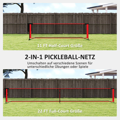 SPORTNOW Pickleball Net Portable Set 6.7m Pickleball System with Net, Court Marker Set, Ball Collector, Four Balls, and Carrying Bag for Outdoor, Driveway