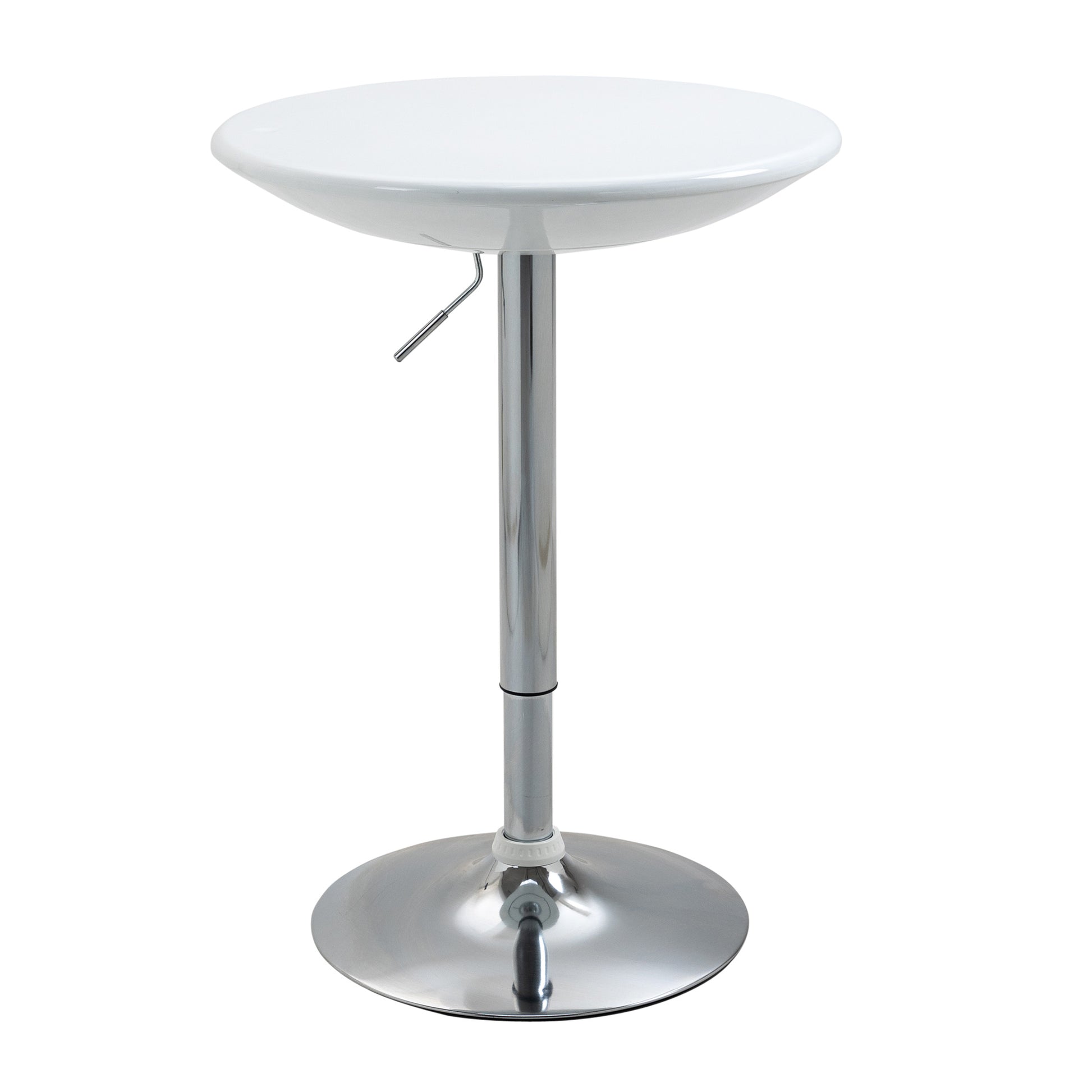 Bar Table Modern Dining Table Height-Adjustable Bistro Table Bar Table Desk Round Metal ABS Coating White Ø61 x 76-97 cm
