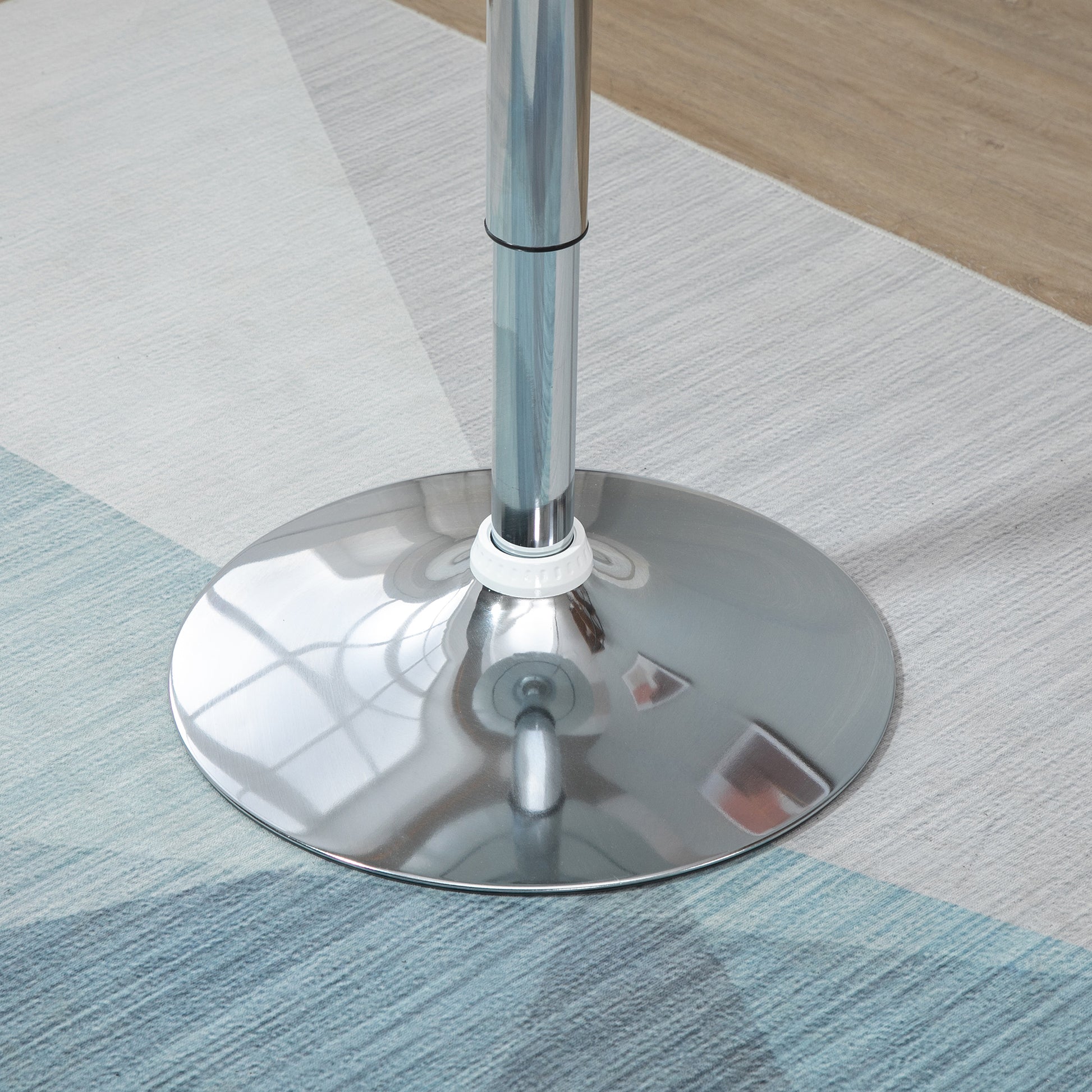 Bar Table Modern Dining Table Height-Adjustable Bistro Table Bar Table Desk Round Metal ABS Coating White Ø61 x 76-97 cm