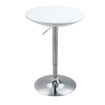 Bar Table Modern Dining Table Height-Adjustable Bistro Table Bar Table Desk Round Metal ABS Coating White Ø61 x 76-97 cm