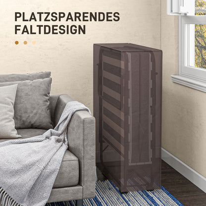 Folding Guest Bed with Wheels, 10 cm Mattress, Cover, Travel Bed with Side Pocket Dark Gray 190 x 80 x 42 cm