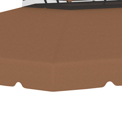 Replacement Roof for 4x3m Gazebo Replacement Cover with Double Roof with 8 Drainage Holes Replacement Canopy for Gazebo Coffee