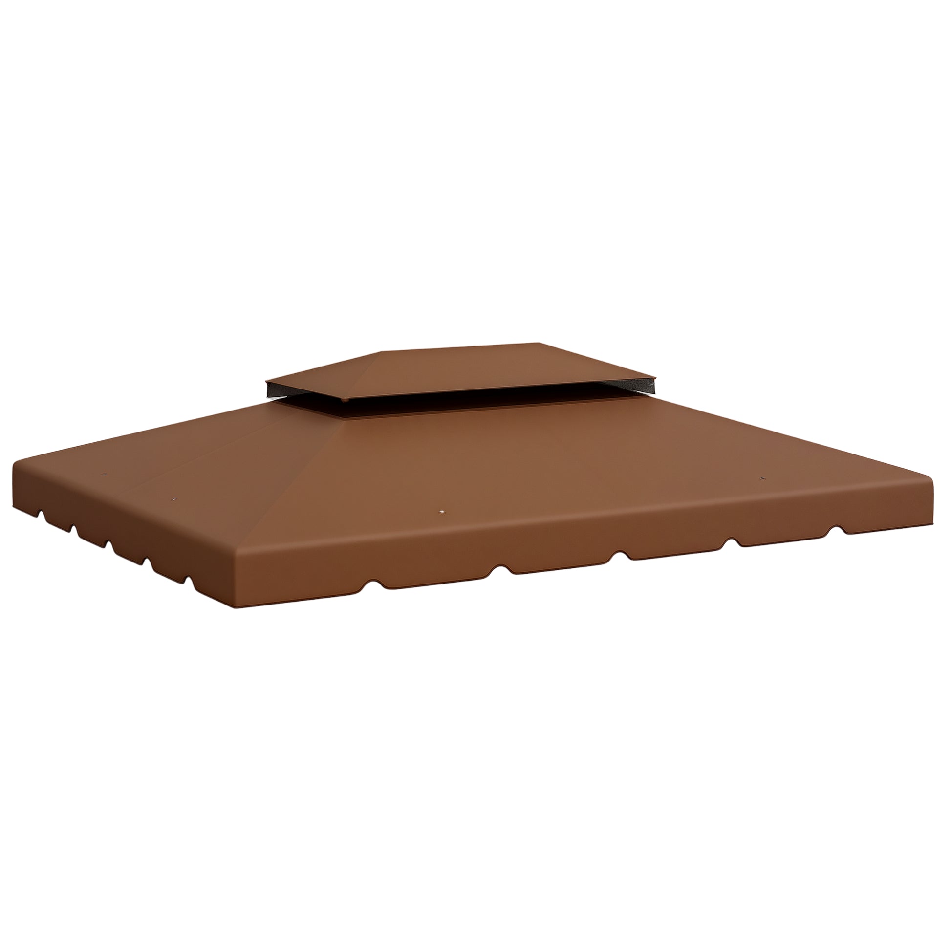 Replacement Roof for 4x3m Gazebo Replacement Cover with Double Roof with 8 Drainage Holes Replacement Canopy for Gazebo Coffee