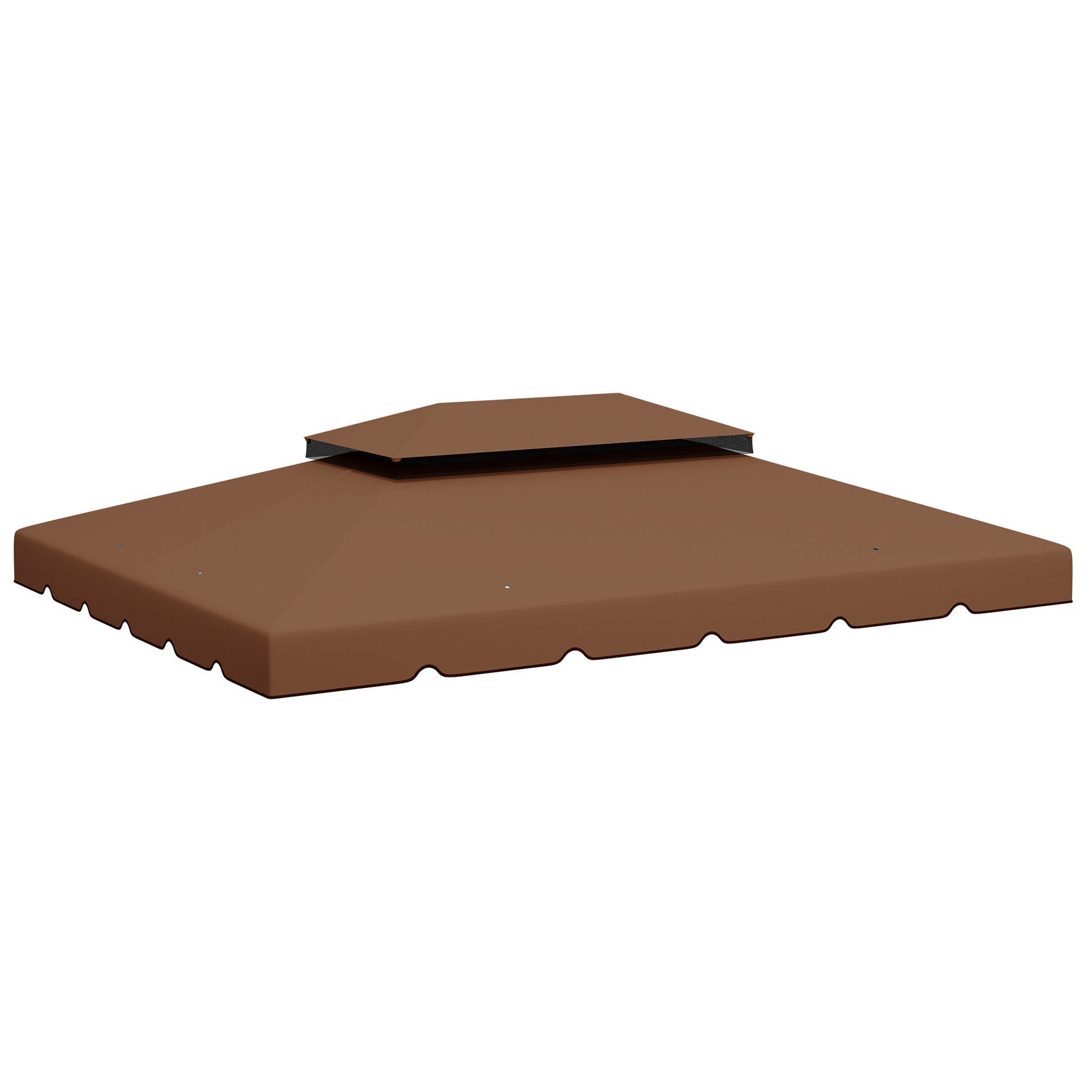 Replacement Roof for 4x3m Gazebo Replacement Cover with Double Roof with 8 Drainage Holes Replacement Canopy for Gazebo Coffee