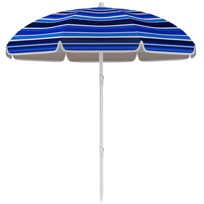 Large Beach Umbrella Ø180 cm, Patio Umbrella Foldable with Adjustable Angle UV50+ Protection, Waterproof, 32 mm Pole Multicolor
