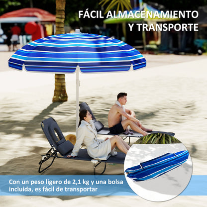Large Beach Umbrella Ø180 cm, Patio Umbrella Foldable with Adjustable Angle UV50+ Protection, Waterproof, 32 mm Pole Multicolor