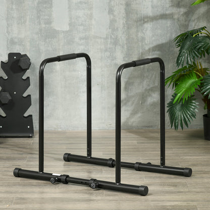 SPORTNOW Dip Bar made of adjustable steel with 6 adjustable lengths, 90-102x65x80-90 cm, Black