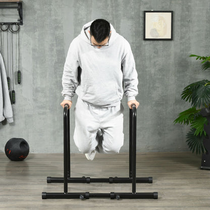 SPORTNOW Dip Bar made of adjustable steel with 6 adjustable lengths, 90-102x65x80-90 cm, Black