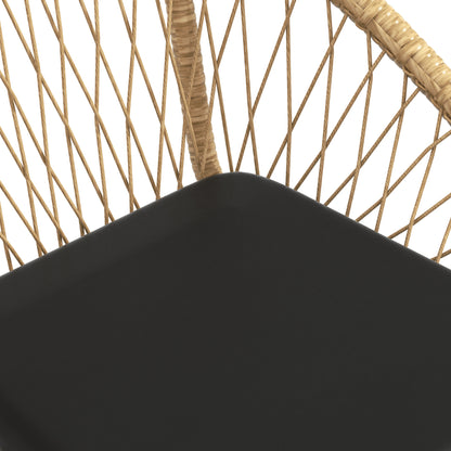 3-piece Rattan Garden Furniture Set, Balcony Furniture Set with Coffee Table, 2 Chairs, Seating Set with Cushions, Garden Seating Group for Balcony, Patio, Polyester, Yellow