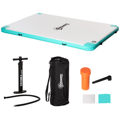 Inflatable Pool Mattress Foldable Swim Raft Inflatable Water Hammock Non-slip Water Mat Pool Toy for Adults Swimming Island for Pool Lake 304 x 204 x 15 cm