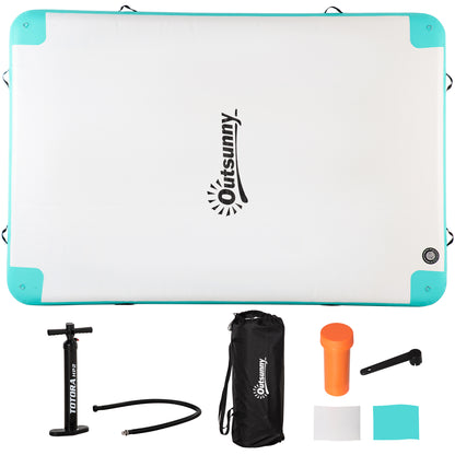 Inflatable Pool Mattress Foldable Swim Raft Inflatable Water Hammock Non-slip Water Mat Pool Toy for Adults Swimming Island for Pool Lake 304 x 204 x 15 cm