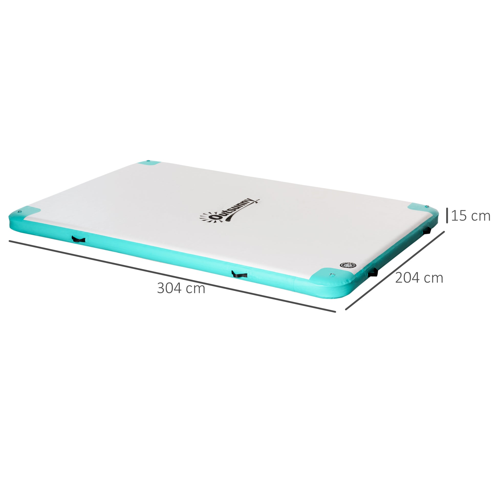Inflatable Pool Mattress Foldable Swim Raft Inflatable Water Hammock Non-slip Water Mat Pool Toy for Adults Swimming Island for Pool Lake 304 x 204 x 15 cm