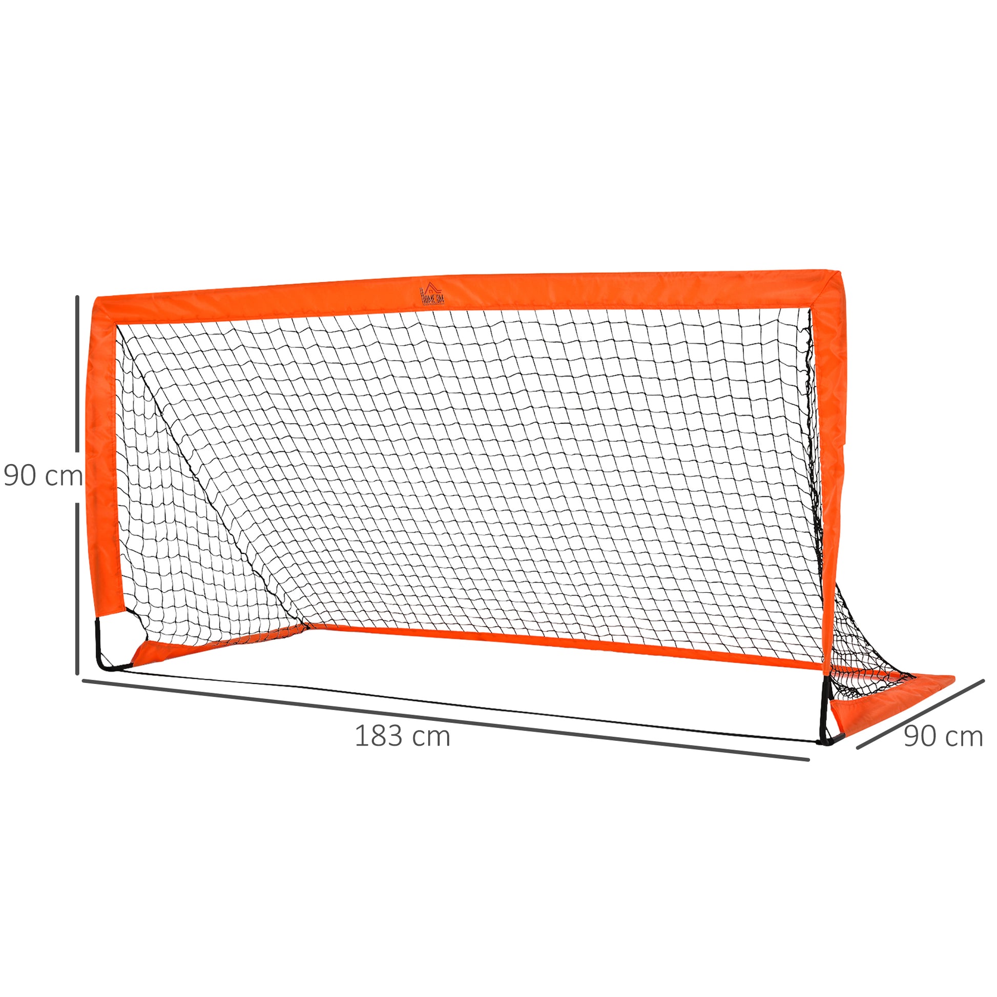 Football Goal 2-Pack Foldable 183 x 90 x 90 cm Football Goal with Carrying Bag Weatherproof Outdoor Soccer Goals for Adults Football Goals for Garden Training Leisure Orange