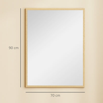 Rectangular Wall Mirror, 24 x 32 in (60 x 80 cm) — Natural Wood Frame