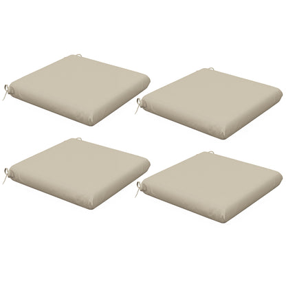 Set of Chair Cushions for Dining Chairs 47x47x7 cm Set of 4 Pieces Waterproof and UV 50+ Protected Garden Chair Cushions for Indoor and Outdoor Use Beige