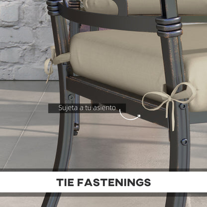 Set of Chair Cushions for Dining Chairs 47x47x7 cm Set of 4 Pieces Waterproof and UV 50+ Protected Garden Chair Cushions for Indoor and Outdoor Use Beige