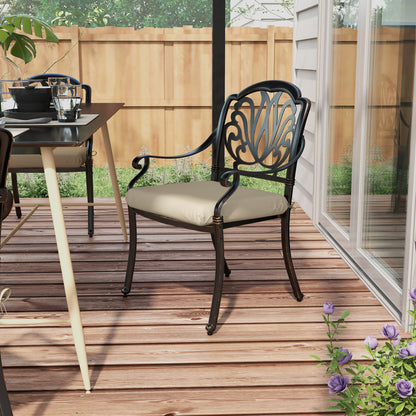 Set of Chair Cushions for Dining Chairs 47x47x7 cm Set of 4 Pieces Waterproof and UV 50+ Protected Garden Chair Cushions for Indoor and Outdoor Use Beige