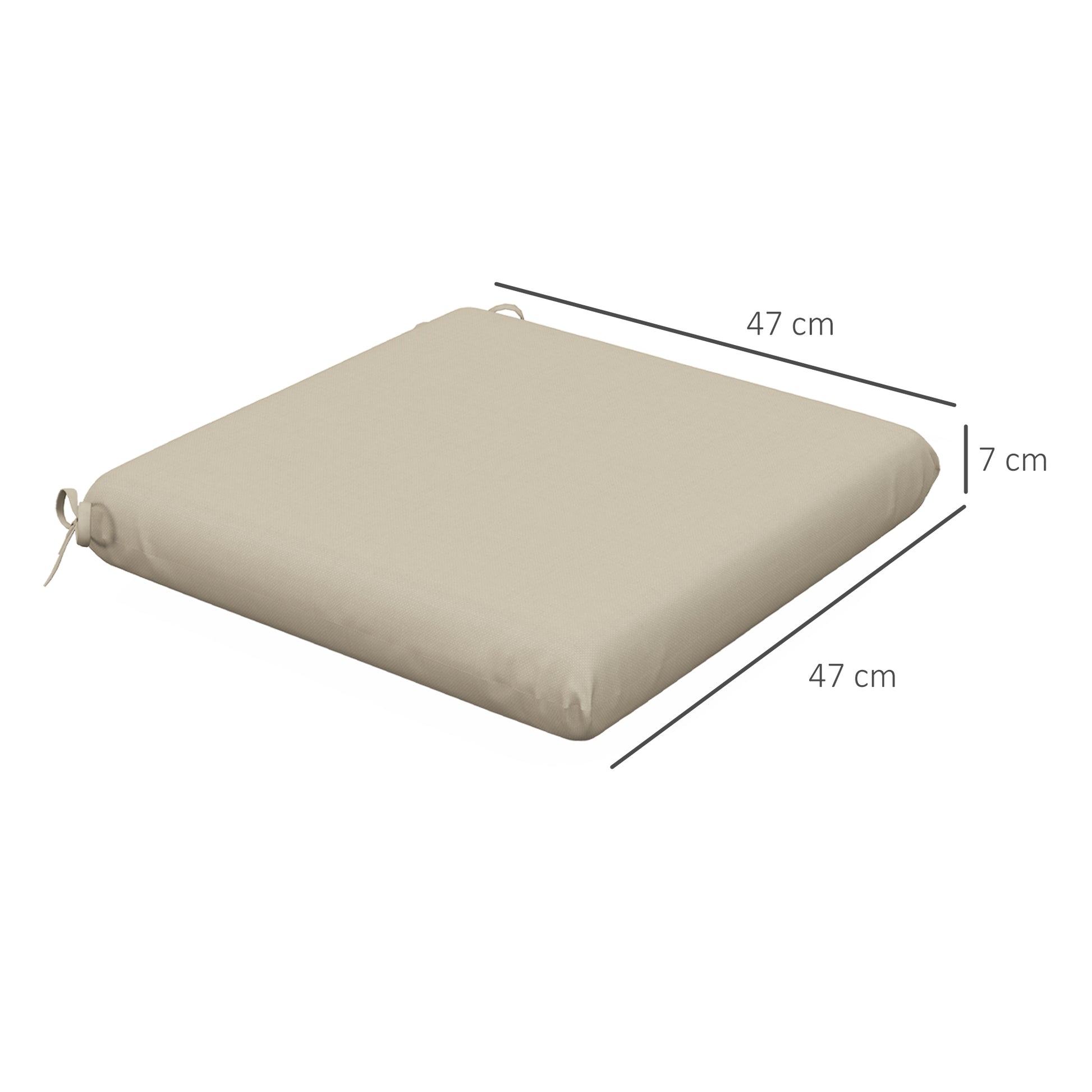 Set of Chair Cushions for Dining Chairs 47x47x7 cm Set of 4 Pieces Waterproof and UV 50+ Protected Garden Chair Cushions for Indoor and Outdoor Use Beige