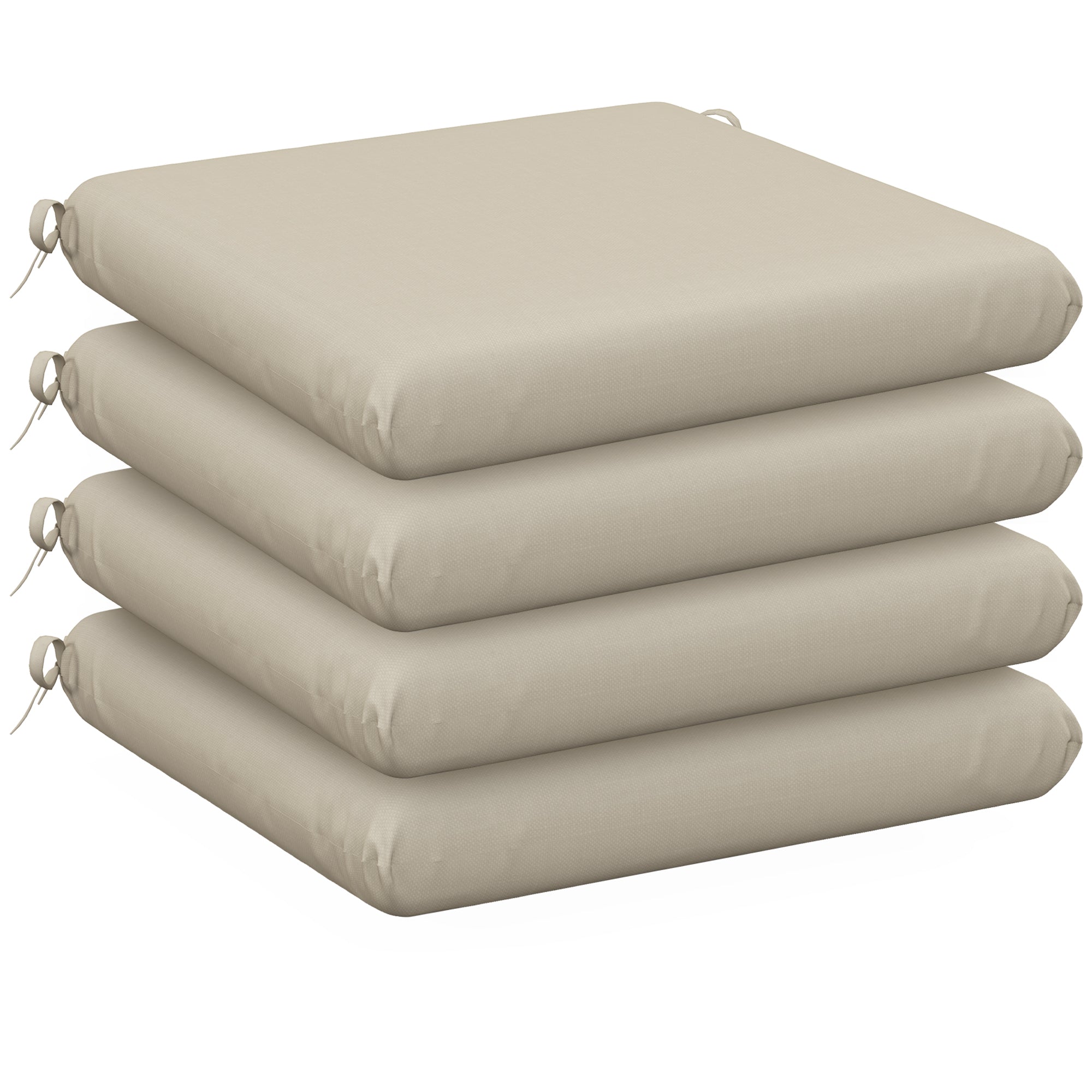 Set of Chair Cushions for Dining Chairs 47x47x7 cm Set of 4 Pieces Waterproof and UV 50+ Protected Garden Chair Cushions for Indoor and Outdoor Use Beige