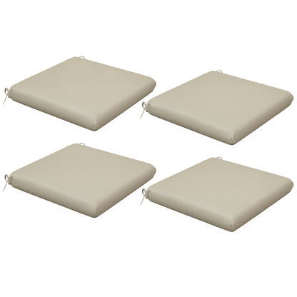Set of Chair Cushions for Dining Chairs 47x47x7 cm Set of 4 Pieces Waterproof and UV 50+ Protected Garden Chair Cushions for Indoor and Outdoor Use Beige