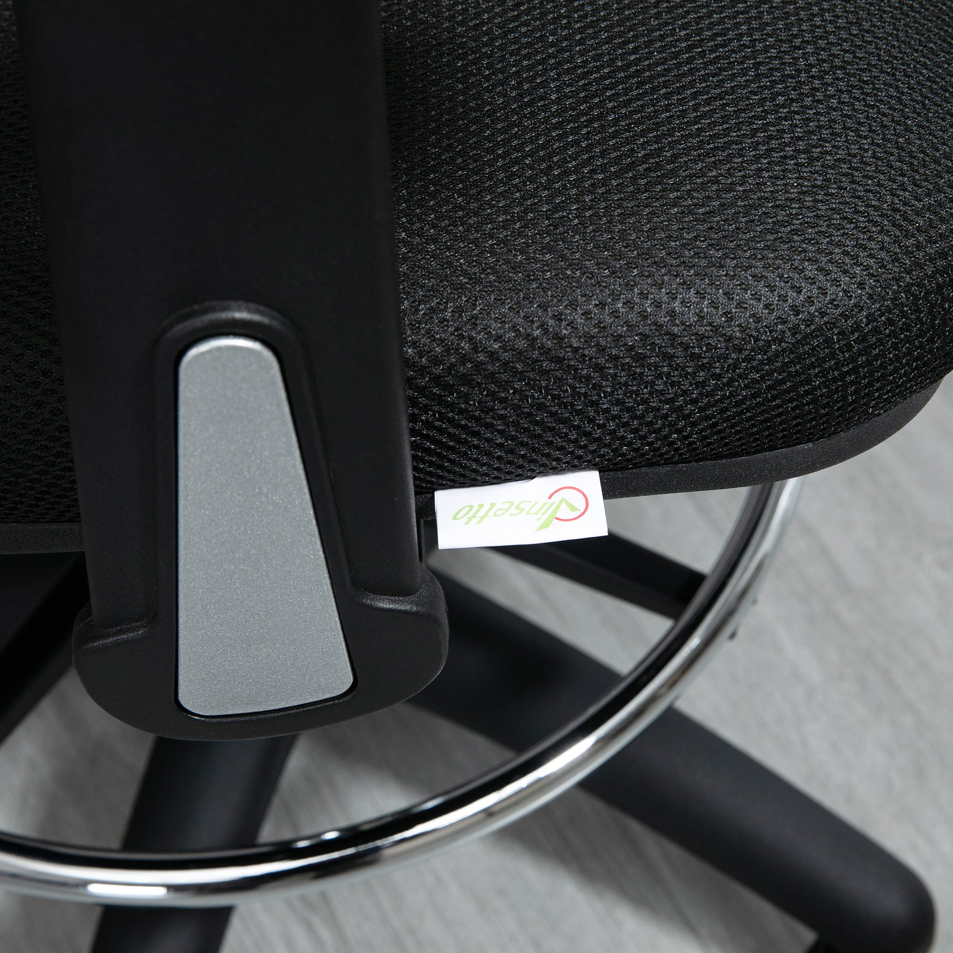 Office Chair, Ergonomic Drawing Chair, 95-115 cm Computer Chair with Armrest, Desk Chair with Footrest, Swivel Chair for Office, Living Room, Mesh, Black