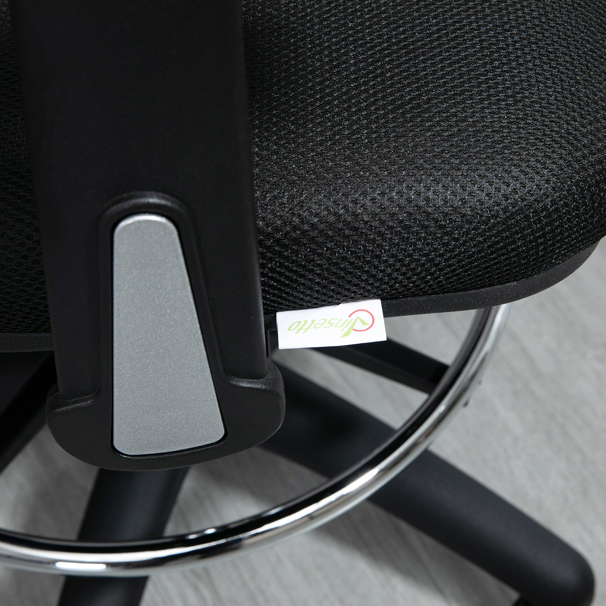 Office Chair, Ergonomic Drawing Chair, 95-115 cm Computer Chair with Armrest, Desk Chair with Footrest, Swivel Chair for Office, Living Room, Mesh, Black