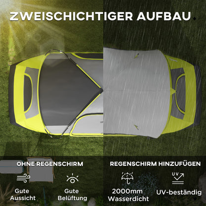 Camping Tent, Tunnel Tent for 6-8 People, with Light Hook, Mesh Windows, 2 Rooms Windproof Family Tent with Carrying Bag, 2000mm Water-Resistant Group Tent for Camping, Garden, Green
