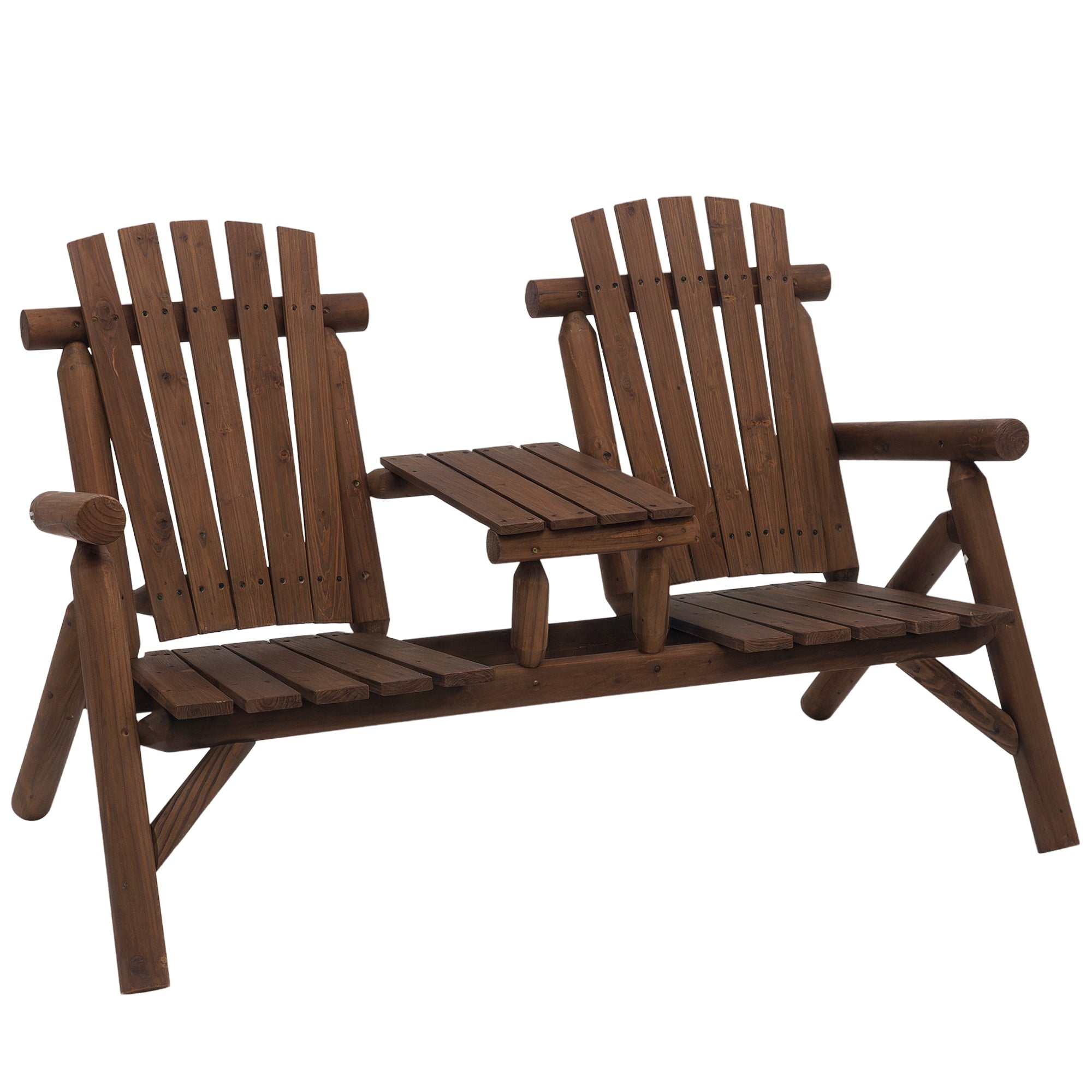 Garden Bench with Table, Outdoor Furniture, Bench, 2 Chairs, Solid Wood, Brown, 157 x 88 x 103 cm