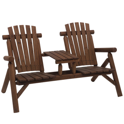 Garden Bench with Table, Outdoor Furniture, Bench, 2 Chairs, Solid Wood, Brown, 157 x 88 x 103 cm