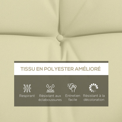 Set of 4 Outdoor Cushions for Garden Swing, 1 Seat Cushion, 1 Back Cushion, and 2 Pillows Cream