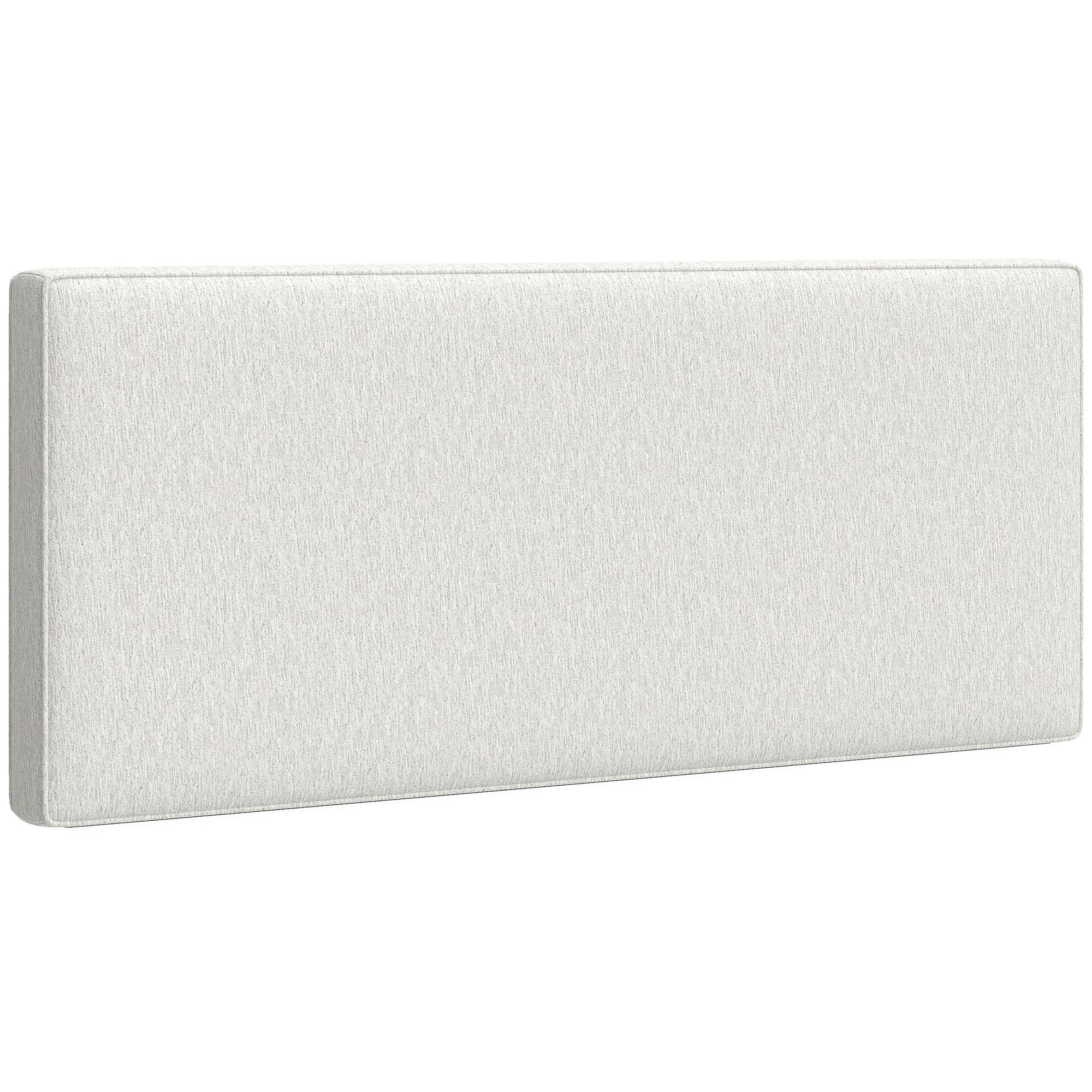 Padded Linen-Effect Wall Headboard, 140 x 60 cm (55 x 24 in), Cream — Eucalyptus Frame, Easy Wall-Mount